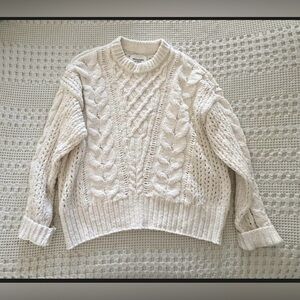 Abercrombie & Fitch Cream Cable Knit Sweater
